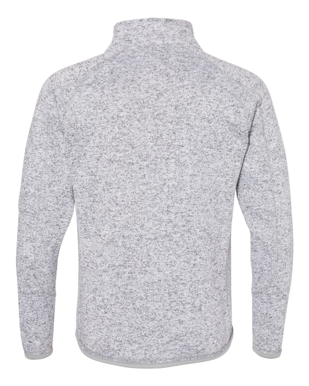 Rear View of Heather Grey Women&#39;s Sweater Knit Jacket - 5901