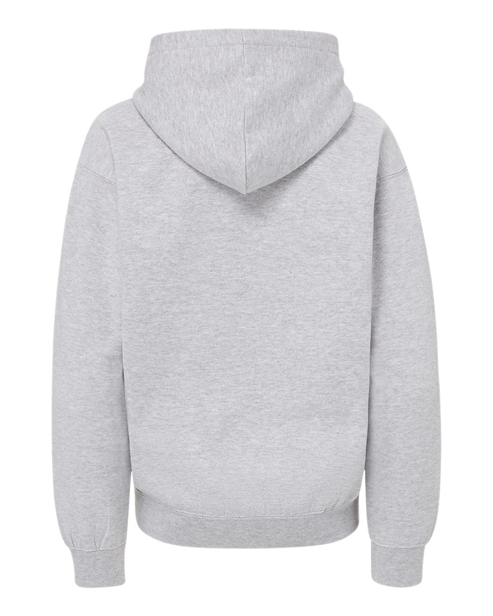 Rear View of Heather Grey Youth Buddy Hooded Sweatshirt - 23153Y