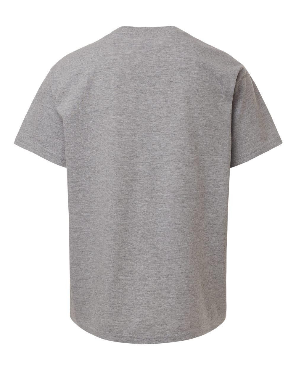 Front View of Heather Grey Youth Fine Jersey Tee - 2001Y