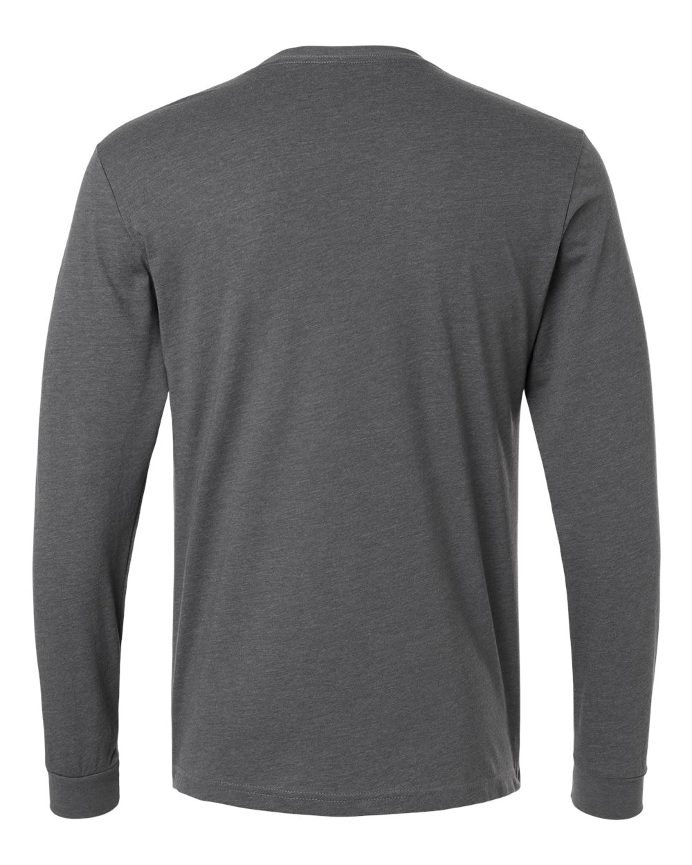 Front View of Heather Heavy Metal CVC Long Sleeve T-Shirt - 6211
