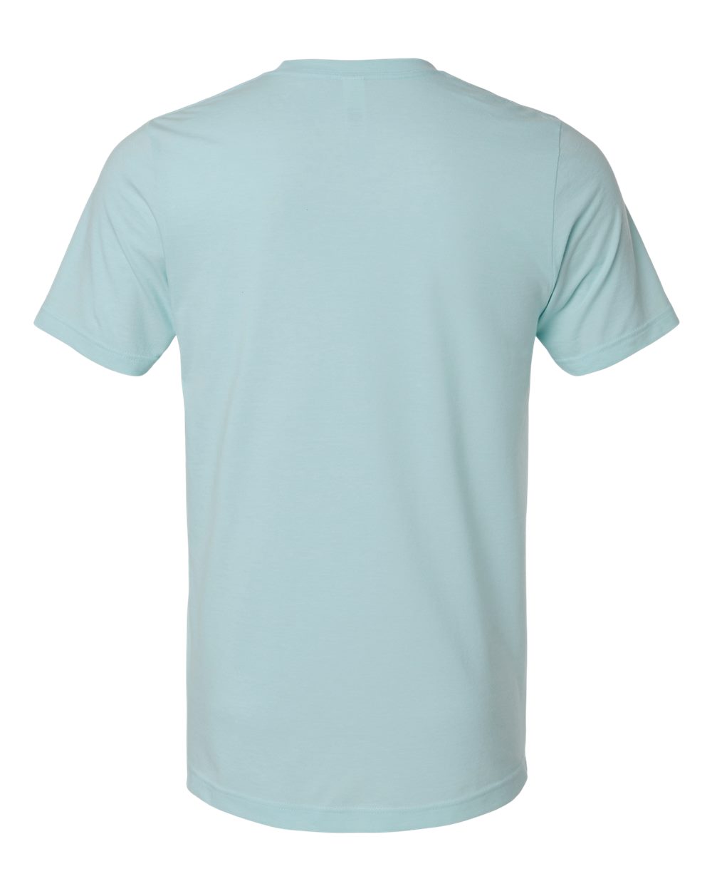 Front View of Heather Ice Blue Combed CVC T-Shirt - 602CVC