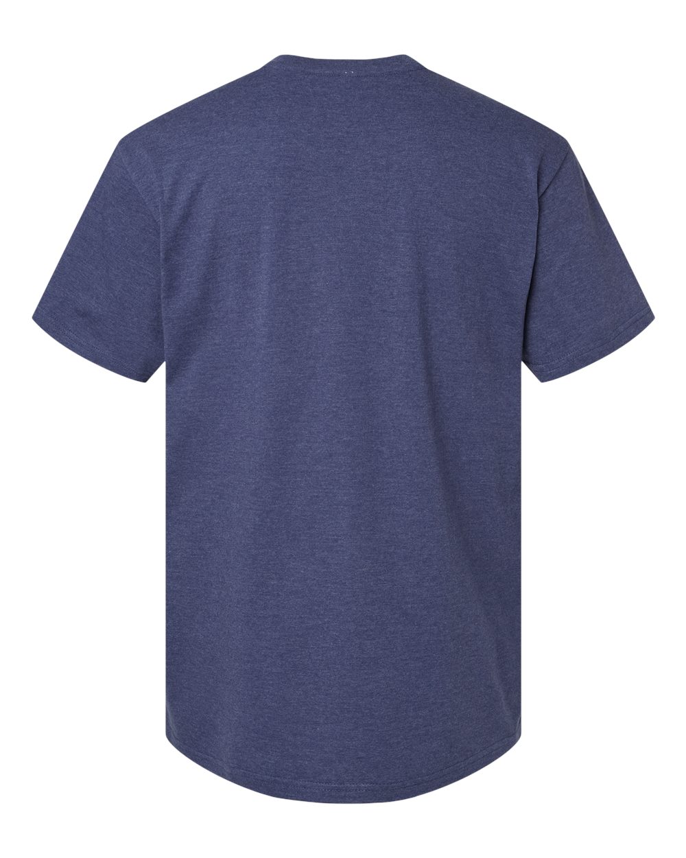 Front View of Heather Indigo CVC Henley Tee - 2004CVC
