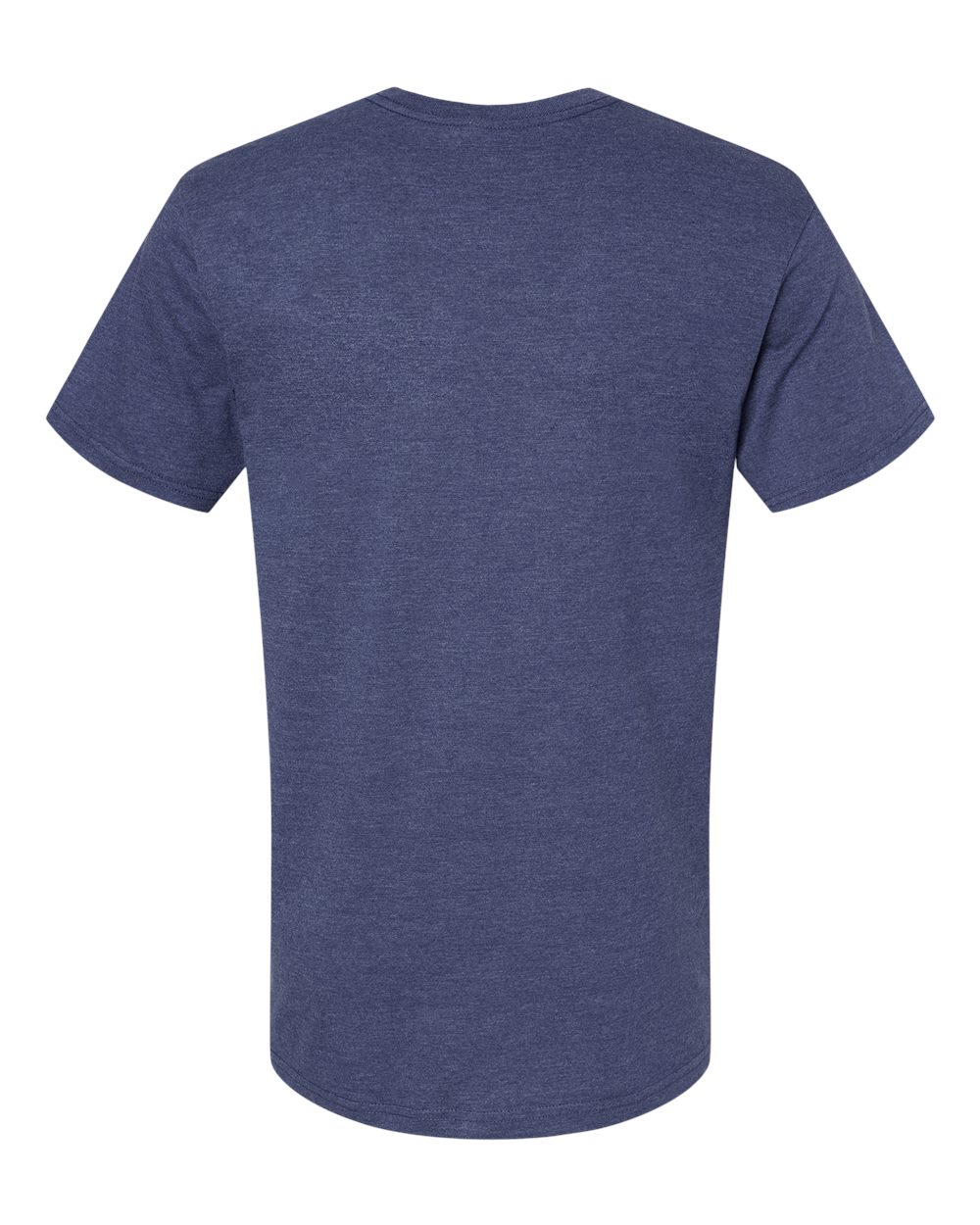 Front View of Heather Indigo CVC V-Neck Tee - 2006CVC
