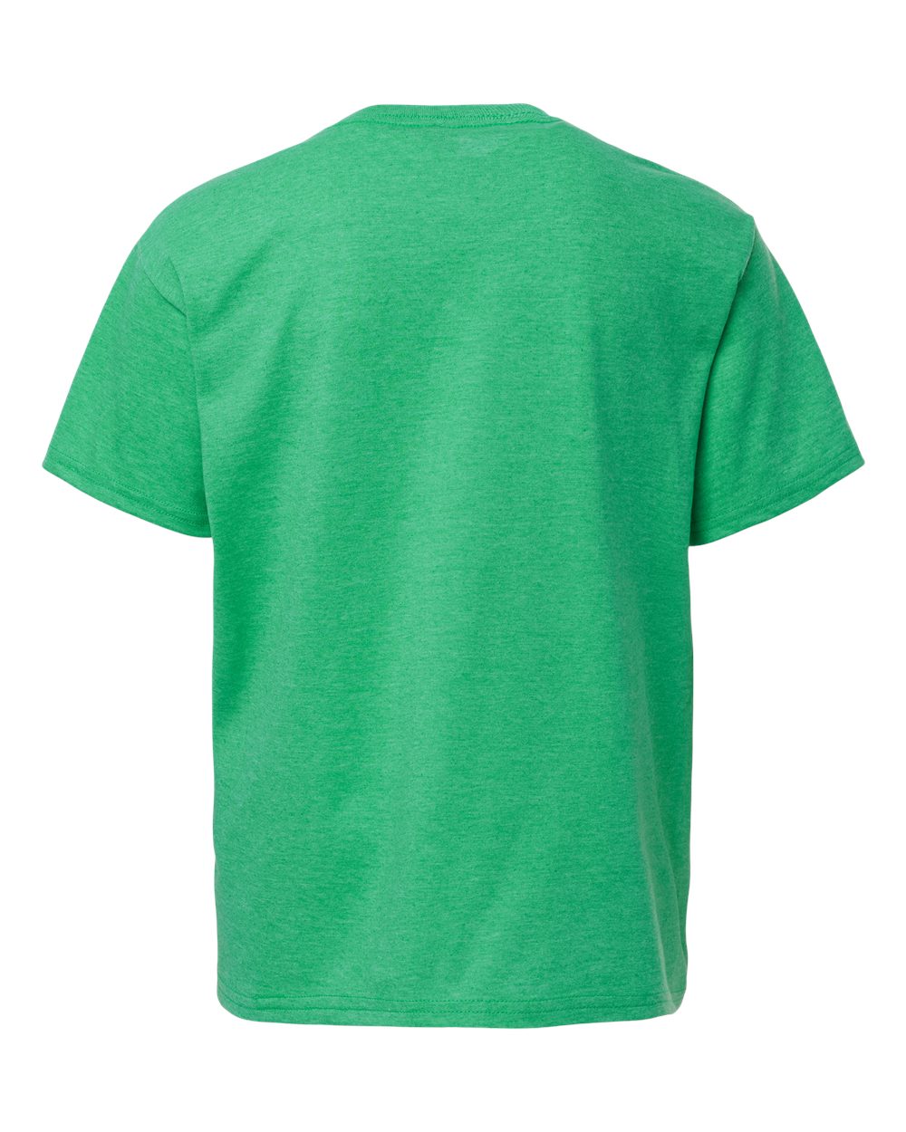 Front View of Heather Irish Green Light Cotton Youth T-Shirt - 3000B