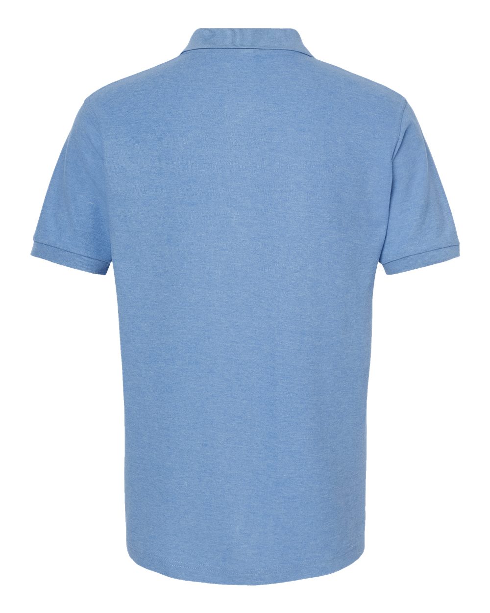 Front View of Heather Light Blue 50/50 Sport Pique Polo - 400