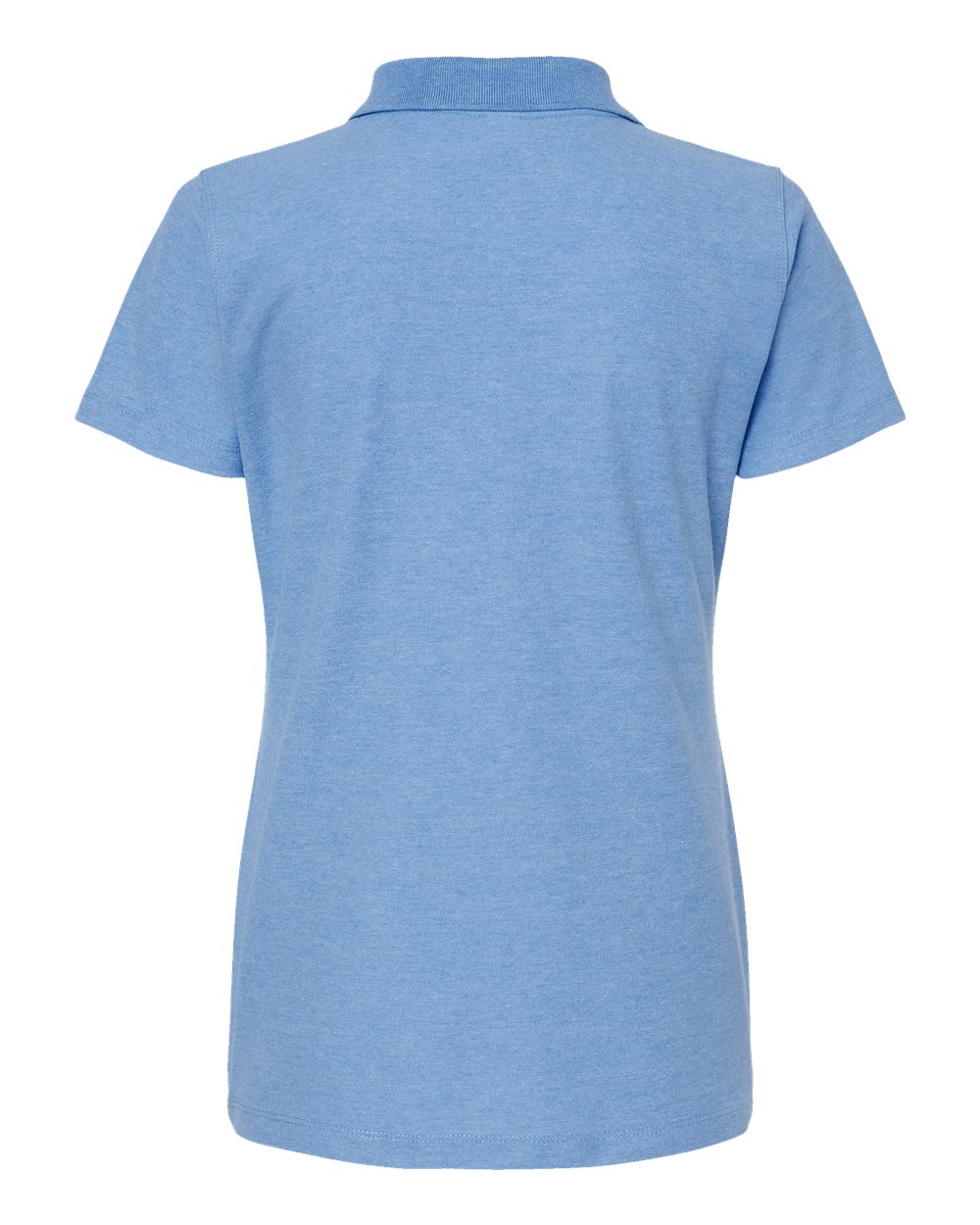 Rear View of Heather Light Blue Women&#39;s 50/50 Sport Pique Polo - 401