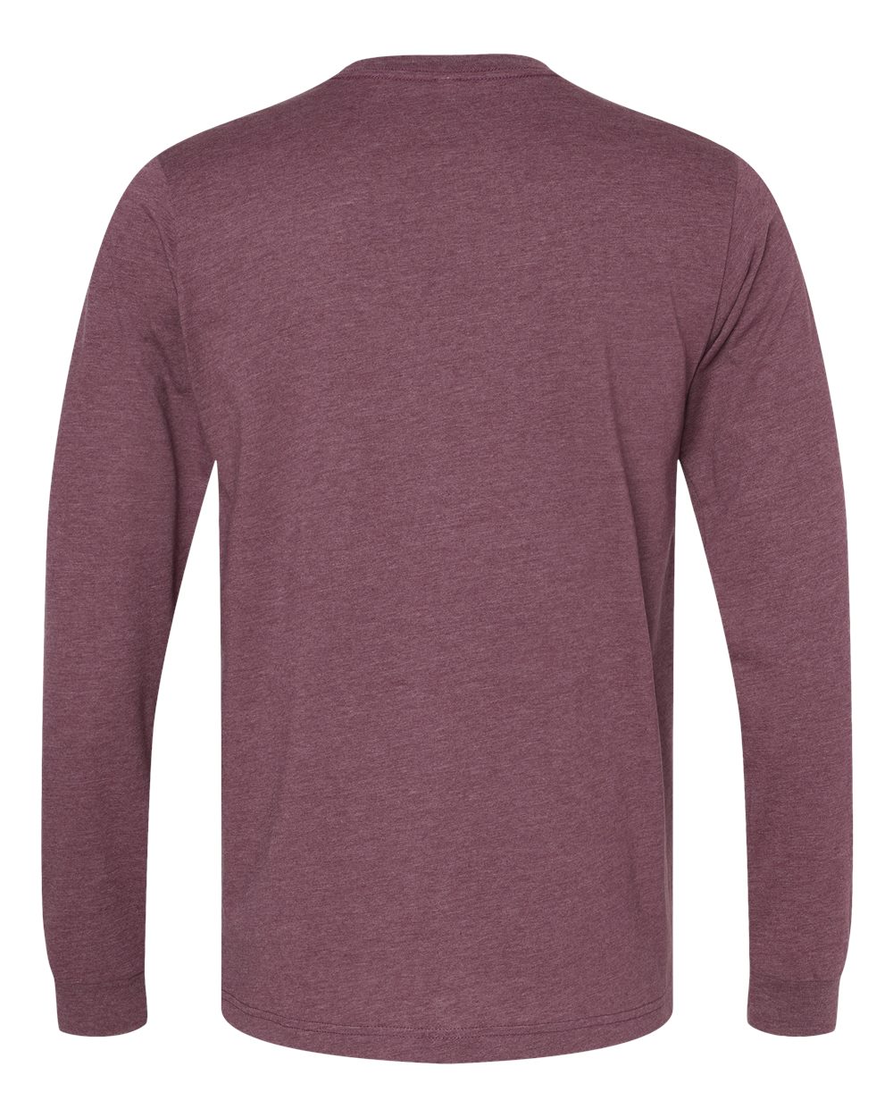 Front View of Heather Maroon Heather CVC Long Sleeve Tee - 3501CVC