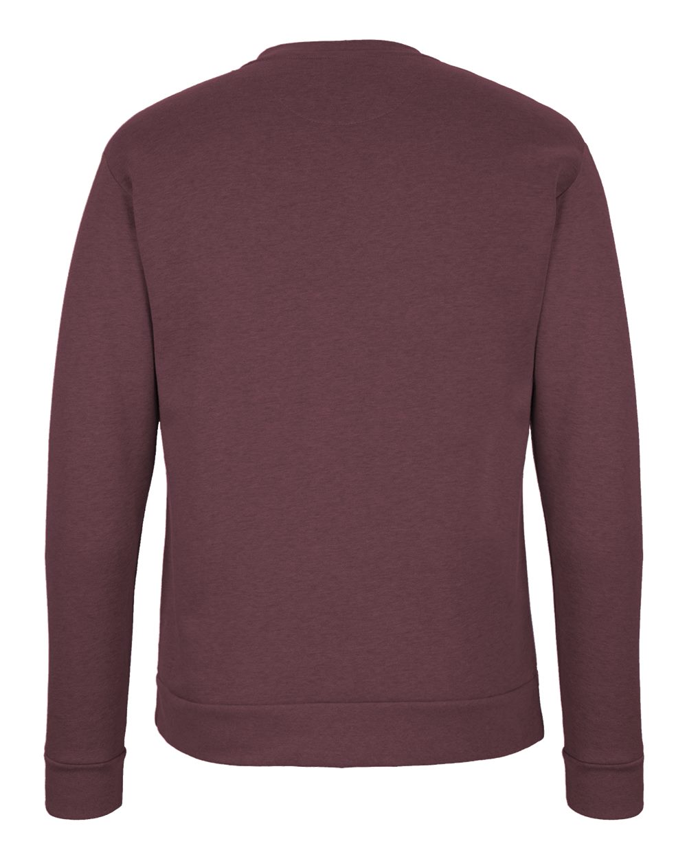 Rear View of Heather Maroon Malibu Crewneck Sweatshirt - 9002