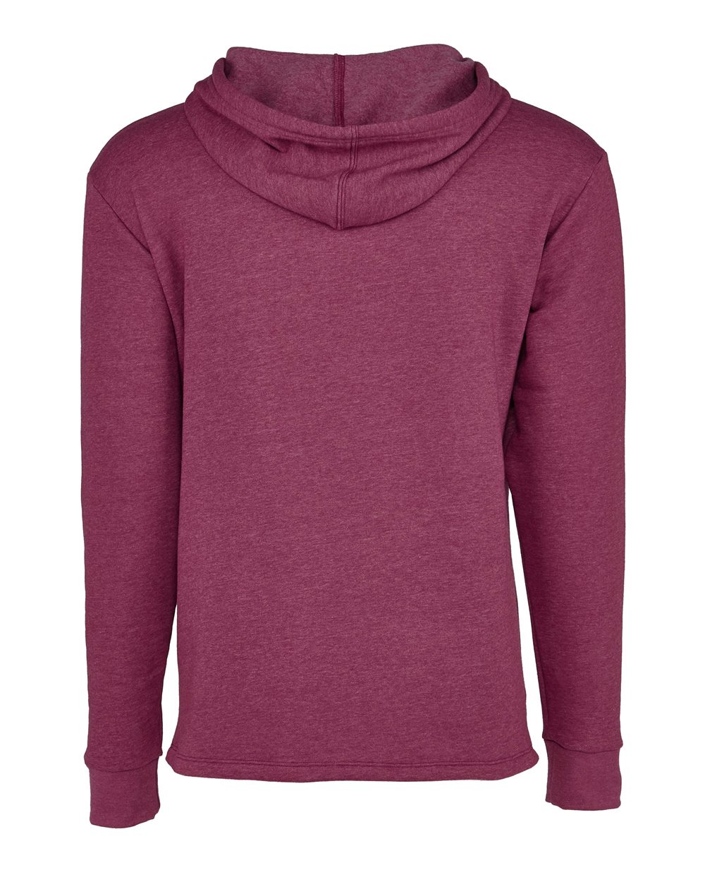 Rear View of Heather Maroon Malibu Welt Pocket Hoodie - 9300