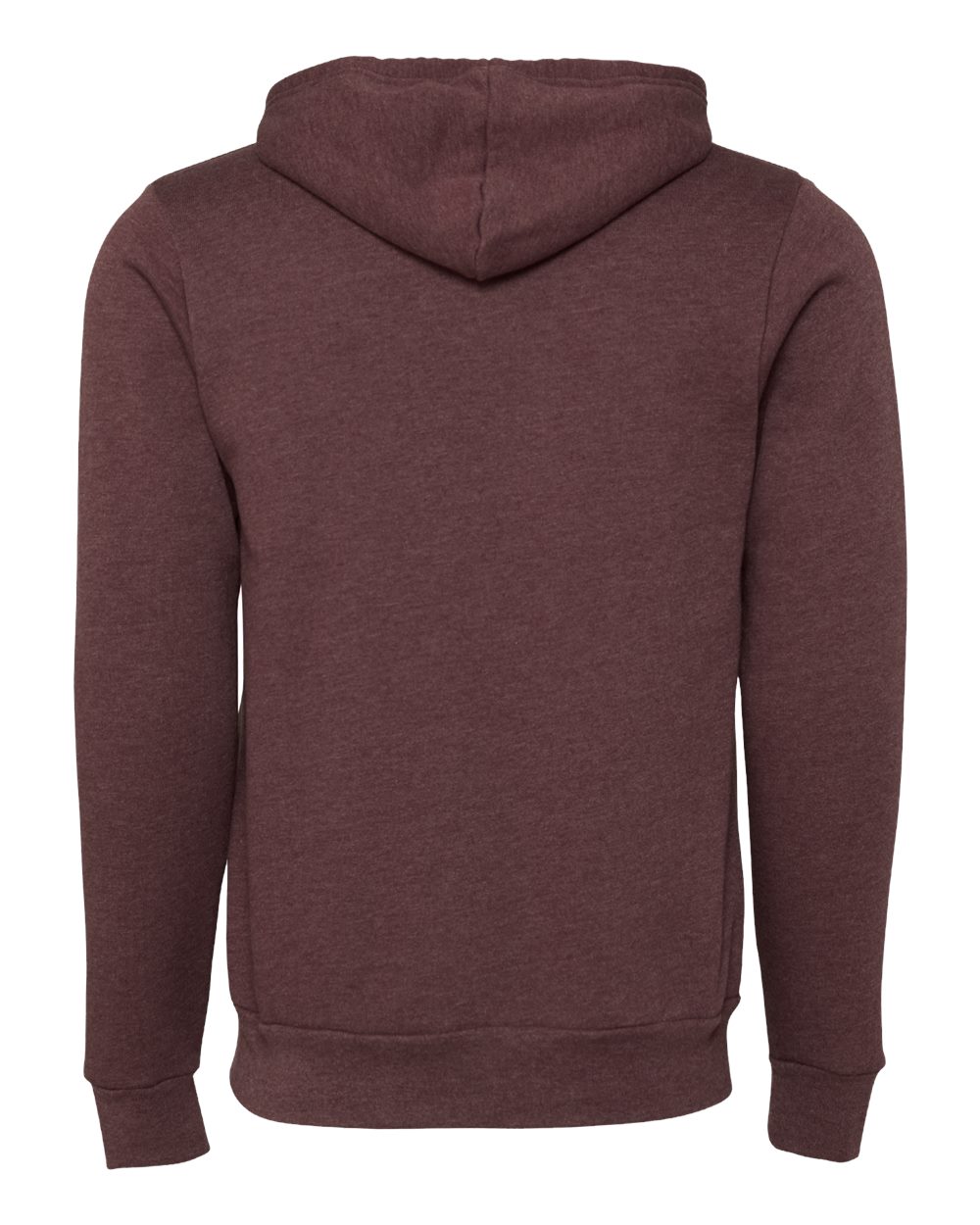 Front View of Heather Maroon Sponge Fleece Full-Zip Hoodie - 3739