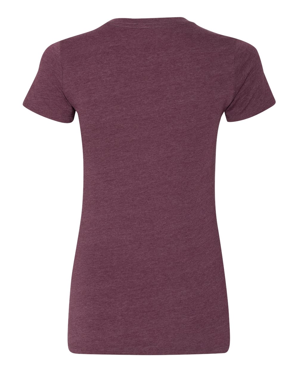 Front View of Heather Maroon Women's Slim Fit Tee - 6004
