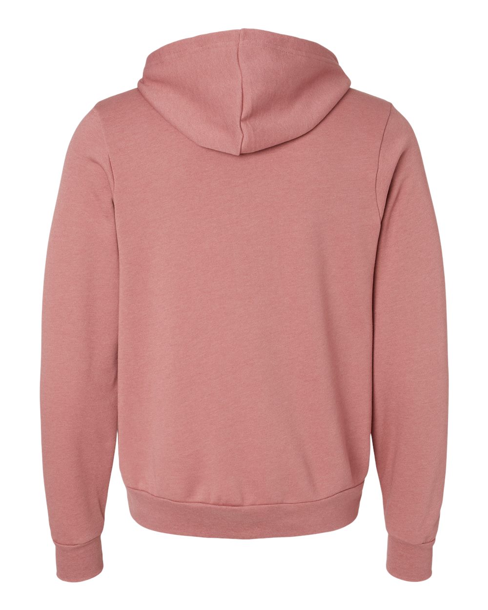Front View of Heather Mauve Sponge Fleece Full-Zip Hoodie - 3739