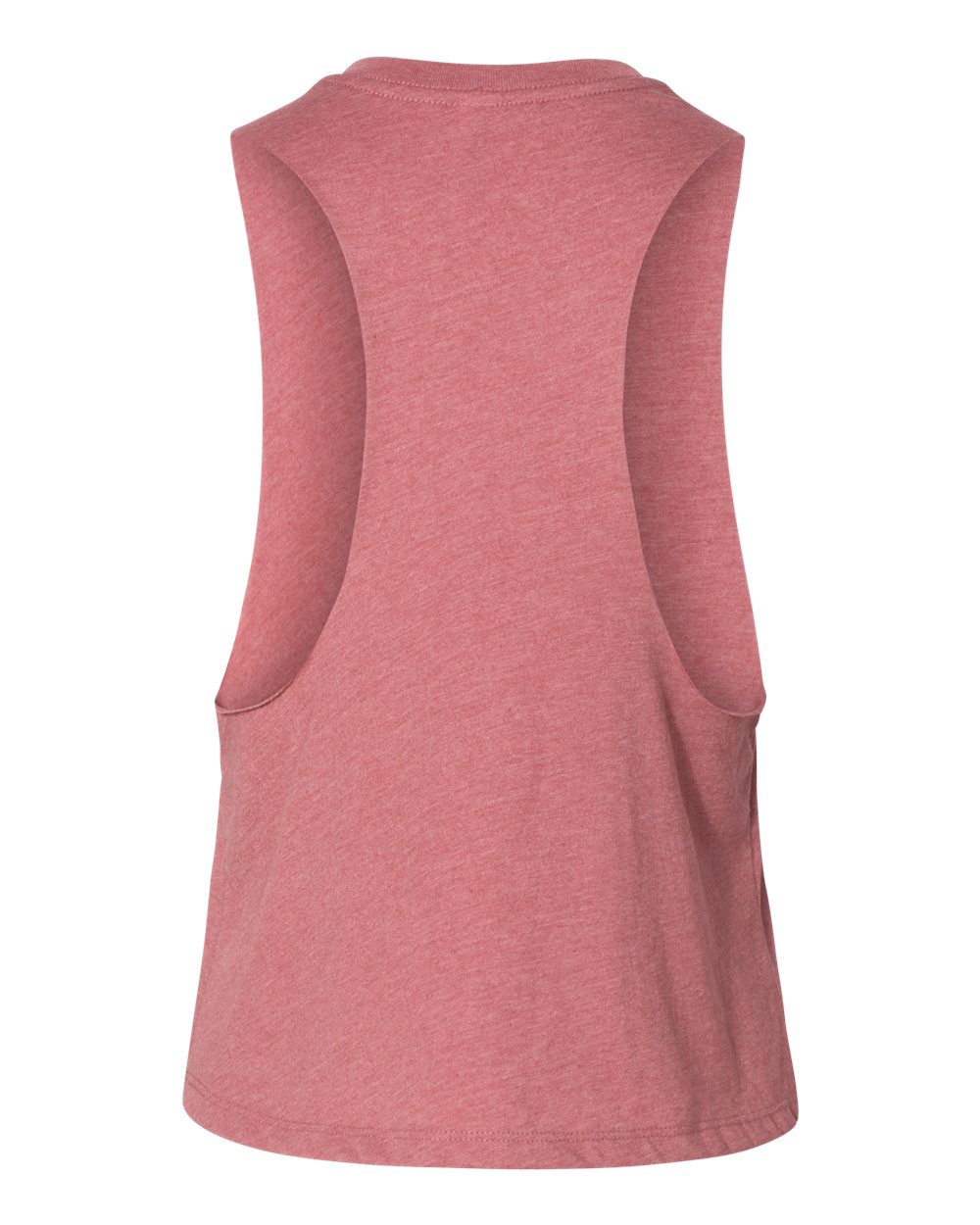 Rear View of Heather Mauve Women&#39;s Racerback Crop Tank - 6682
