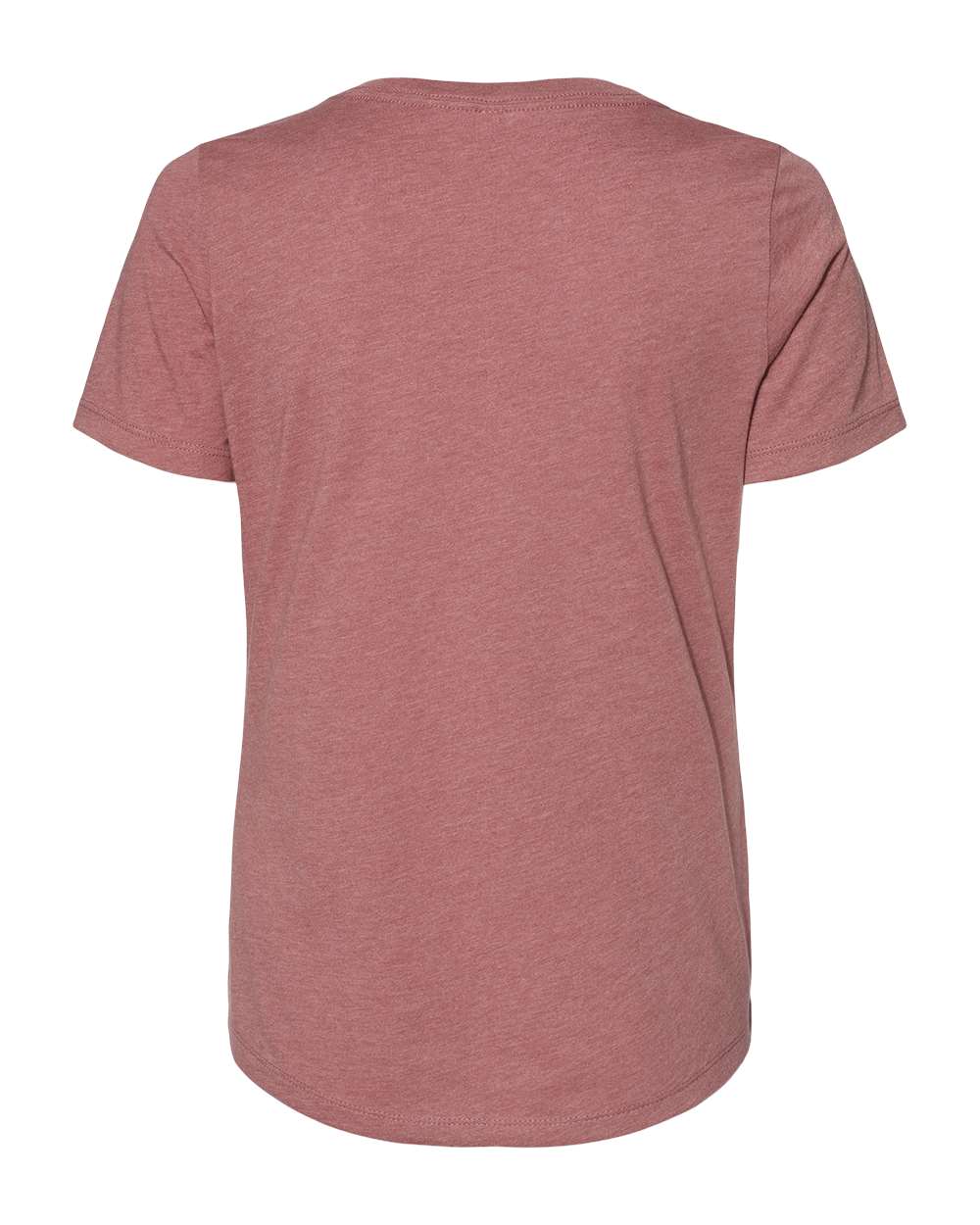 Front View of Heather Mauve Women's Relaxed Heather CVC V-Neck Tee - 6405CVC