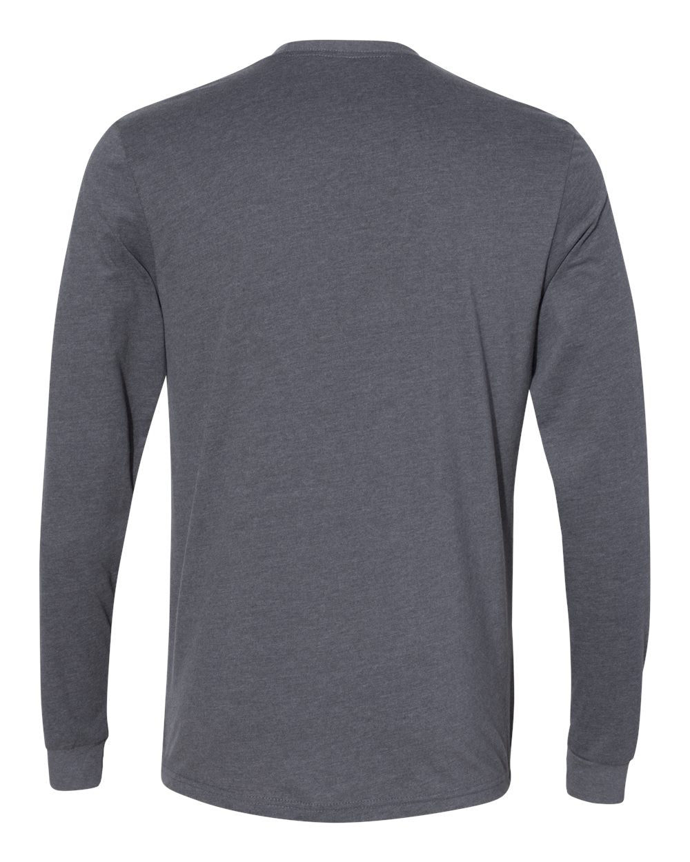 Front View of Heather Metal Sueded Long Sleeve T-Shirt - 6411
