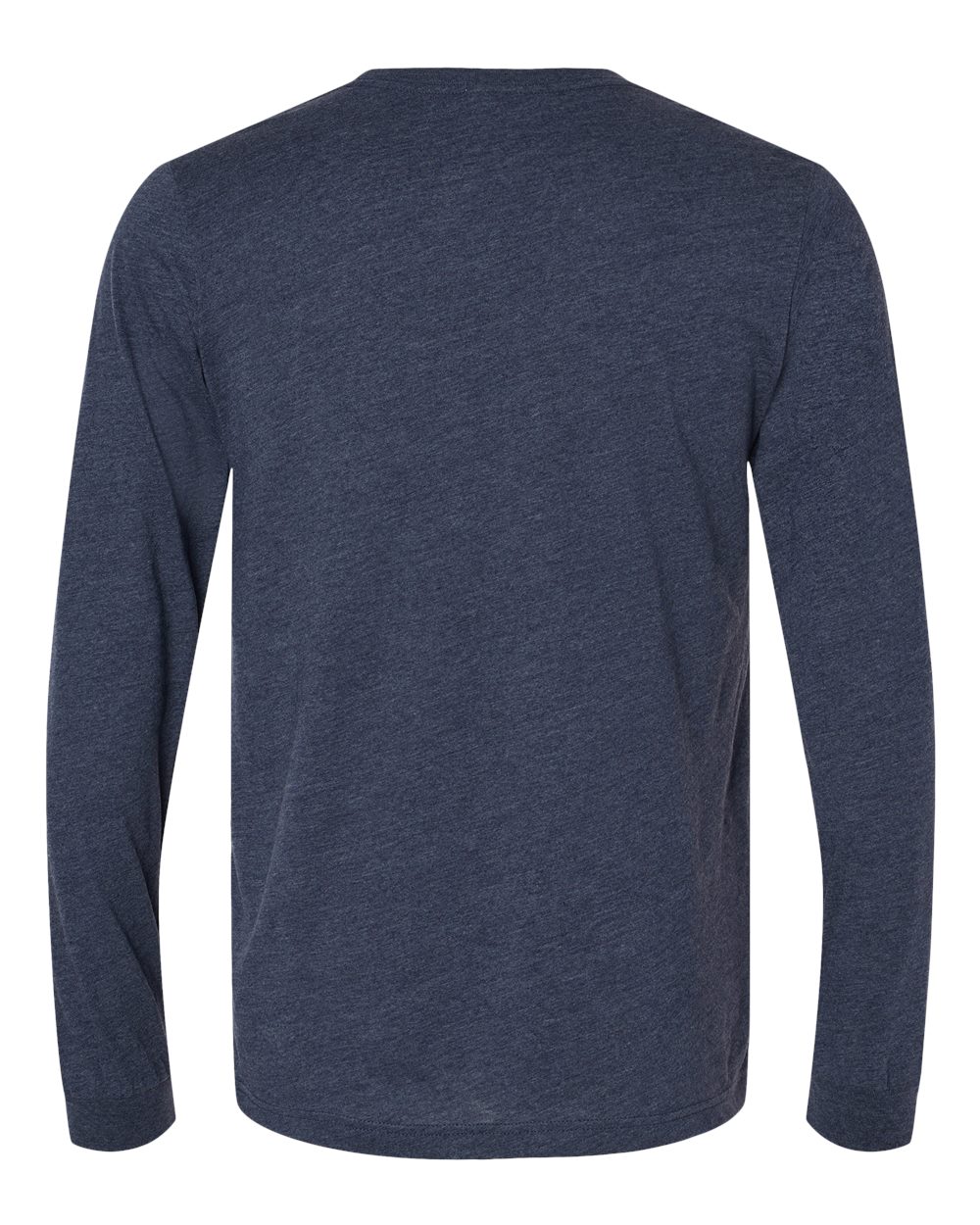 Front View of Heather Midnight Navy Heather CVC Long Sleeve Tee - 3501CVC
