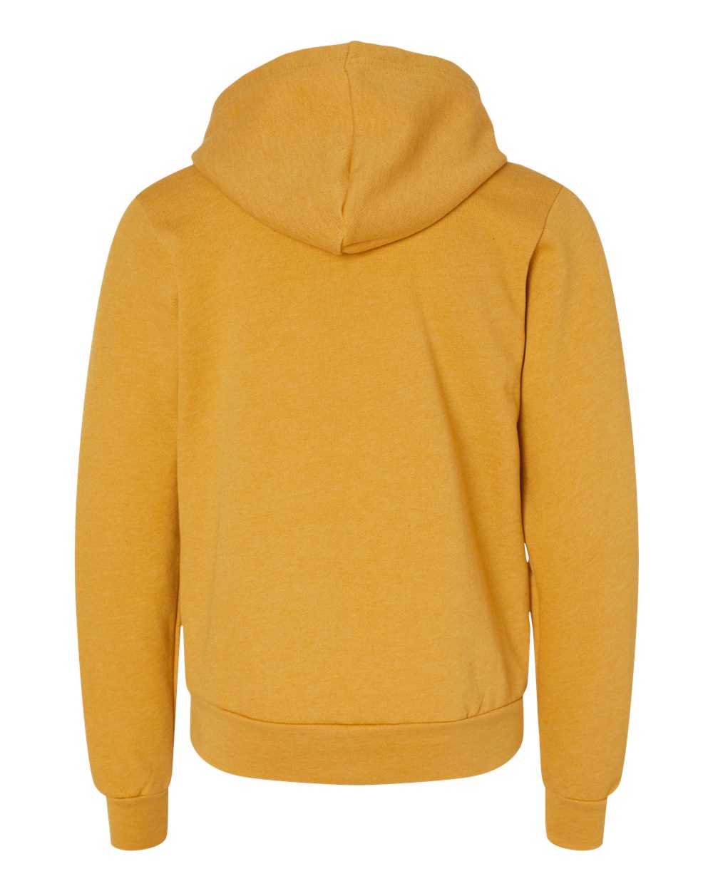 Front View of Heather Mustard Youth Sponge Fleece Hoodie - 3719Y