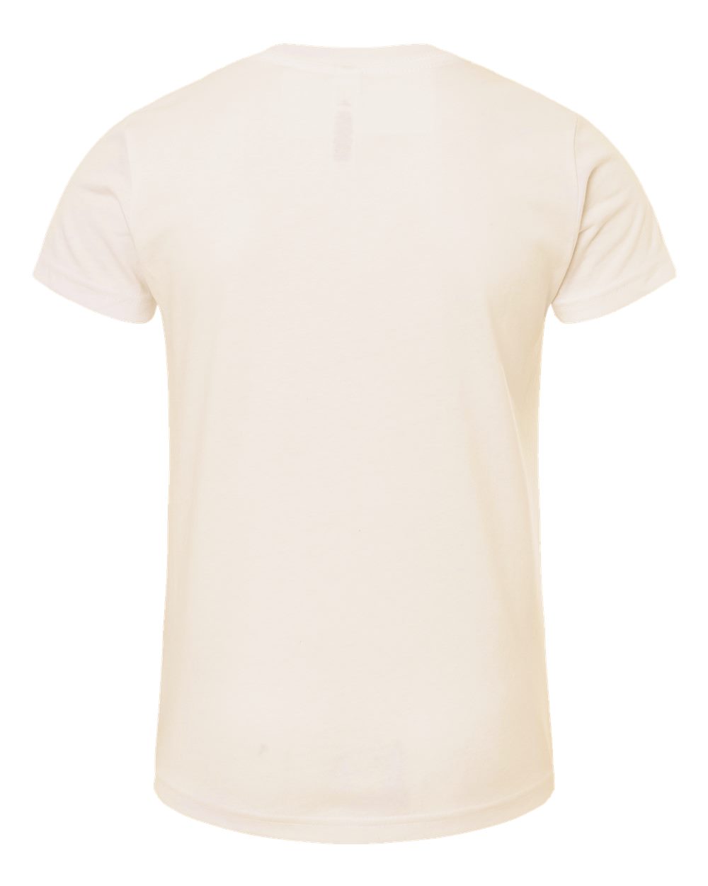 Rear View of Heather Natural Youth CVC Jersey Tee - 3001YCVC
