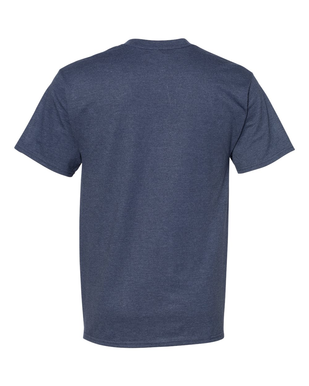 Front View of Heather Navy Beefy-T® T-Shirt - 5180