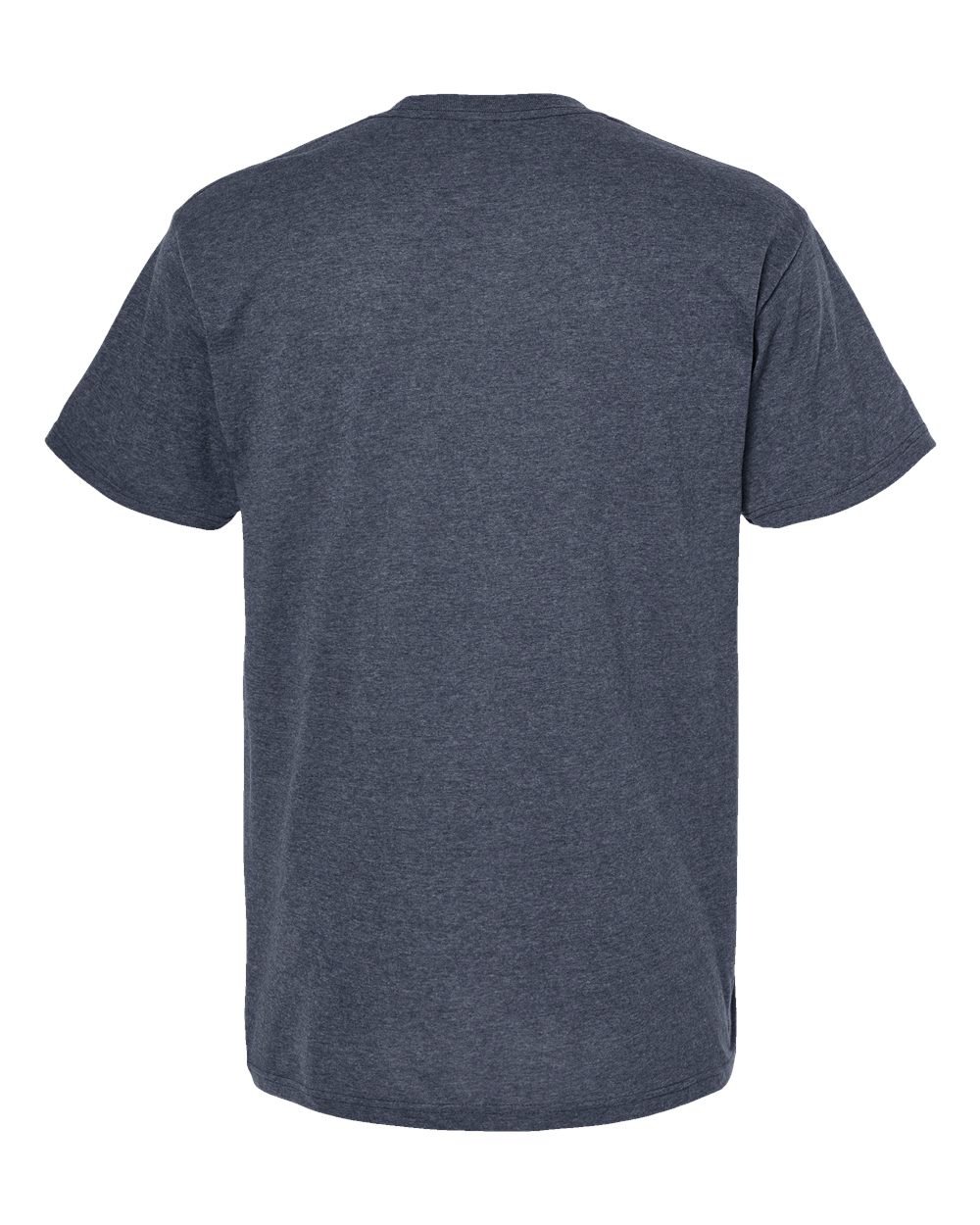 Front View of Heather Navy Gold Soft Touch T-Shirt - 4800