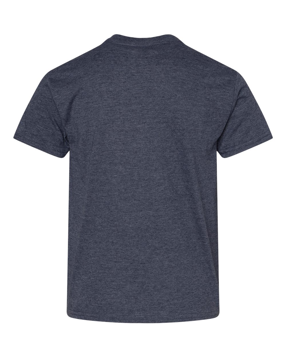Front View of Heather Navy Light Cotton Youth T-Shirt - 3000B