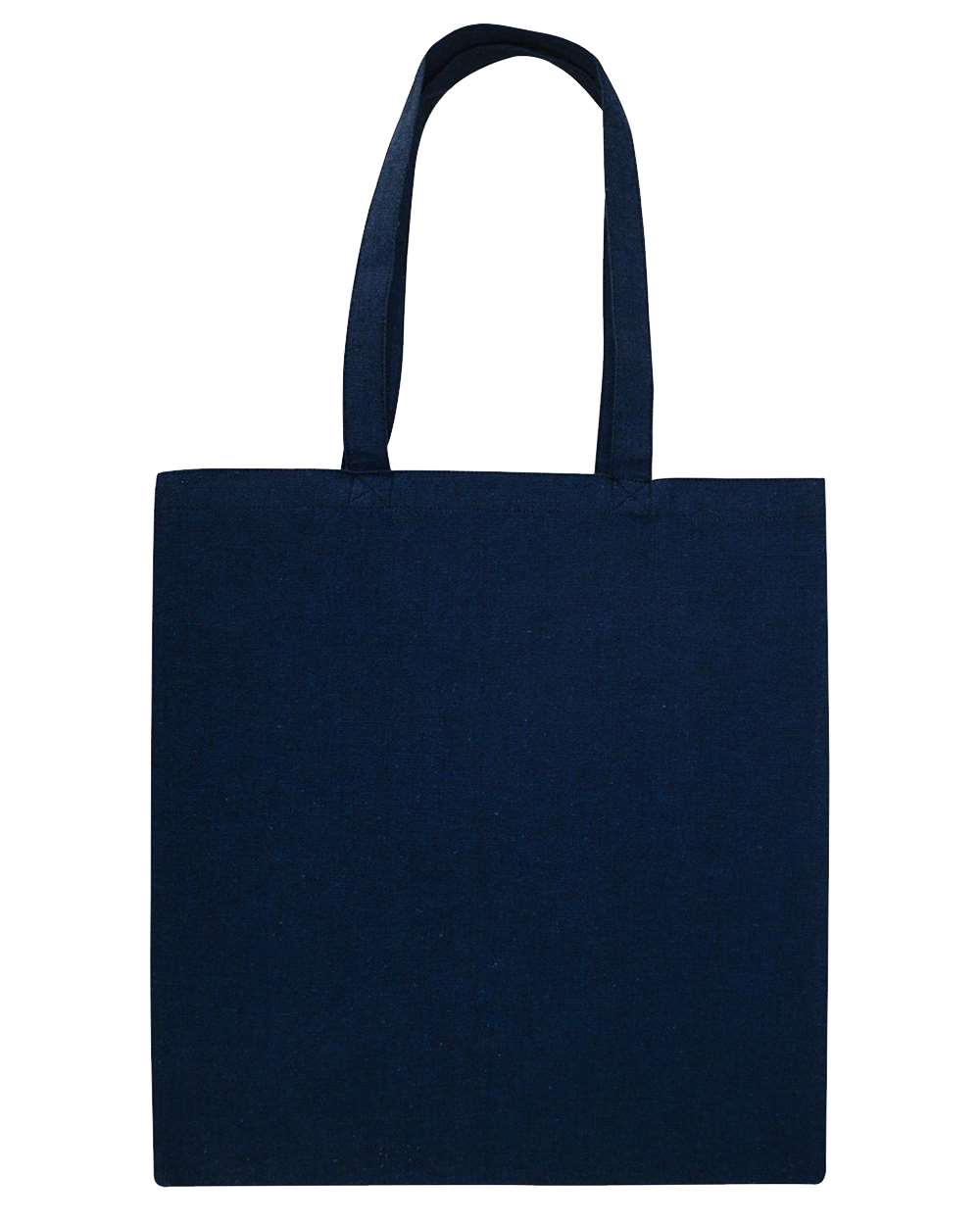 Front View of Heather Navy Midweight Recycled Tote Bag - OAD113R