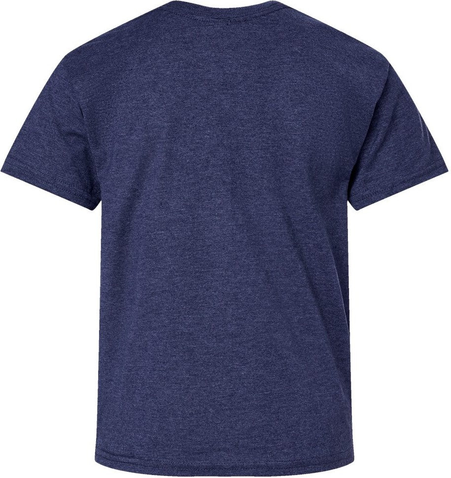 Front View of Heather Navy Perfect-T Youth T-Shirt - 498Y