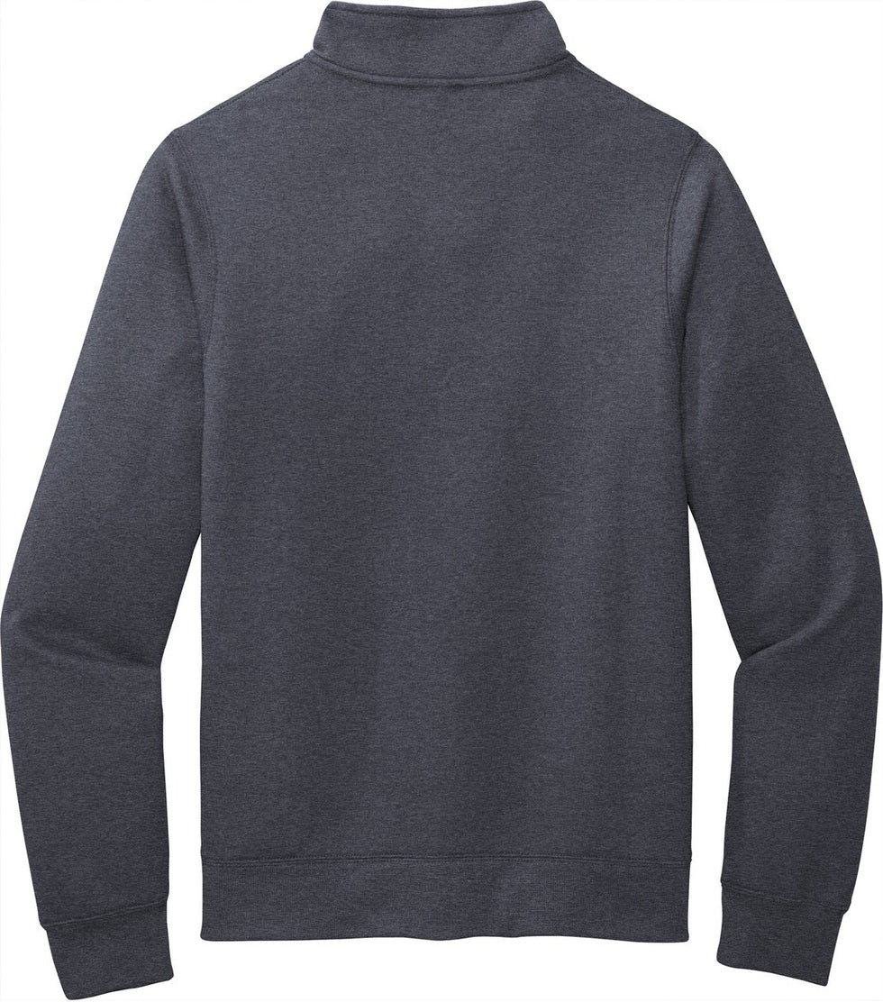 Front View of Heather Navy Port & Co Core Fleece Cadet Full-Zip Sweatshirt PC78FZ