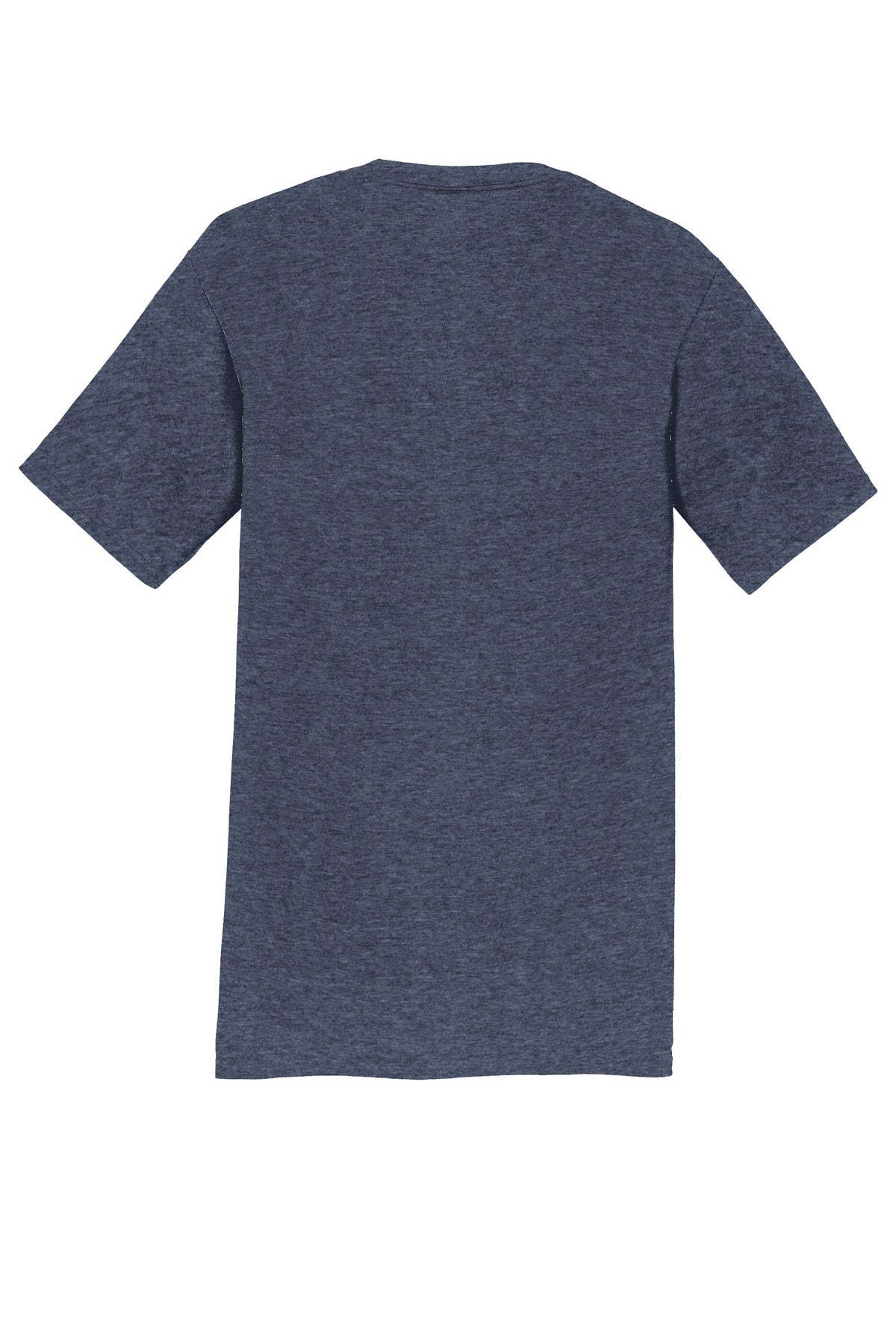 Front View of Heather Navy Port & Co Fan Favorite Tee. PC450