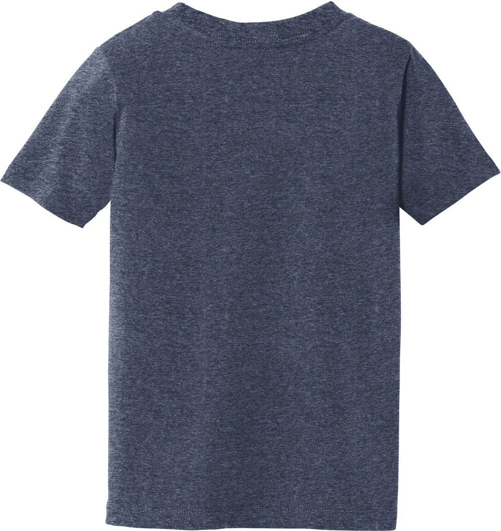 Front View of Heather Navy Port & Co Toddler Fan Favorite Tee. PC450TD