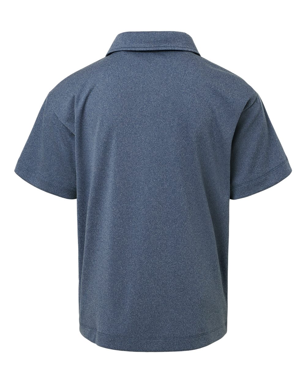 Front View of Heather Navy Pro-Lock Youth Performance Polo - 41800Y
