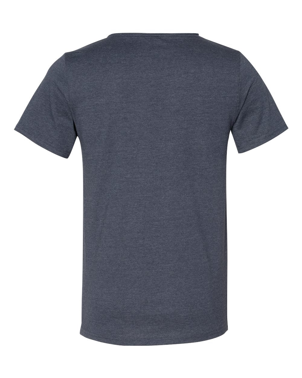 Front View of Heather Navy Raw Neck Tee - 3014