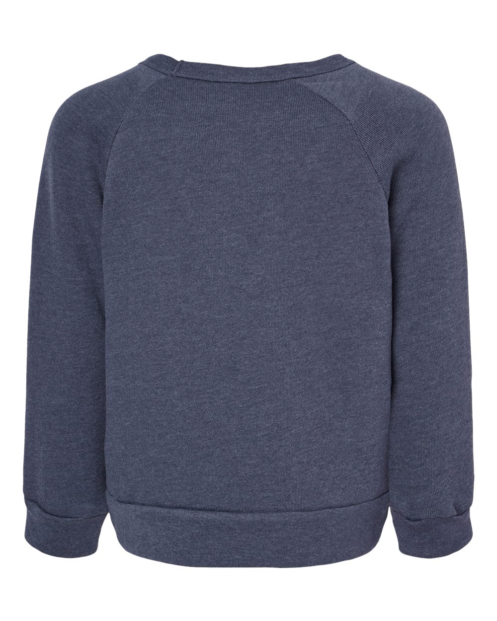 Front View of Heather Navy Toddler Sponge Fleece Raglan Sweatshirt - 3901T
