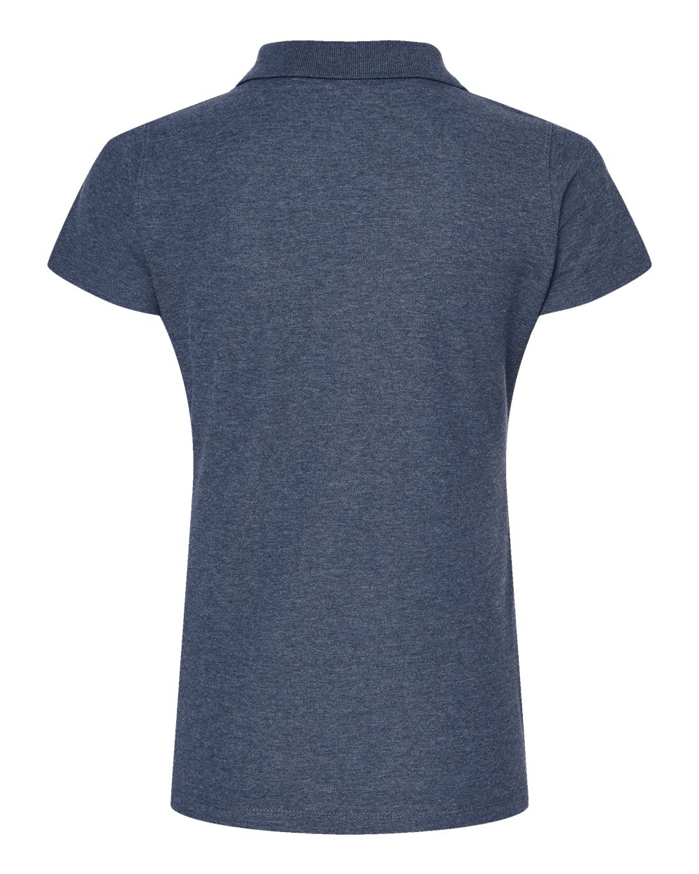 Rear View of Heather Navy Women&#39;s 50/50 Sport Pique Polo - 401