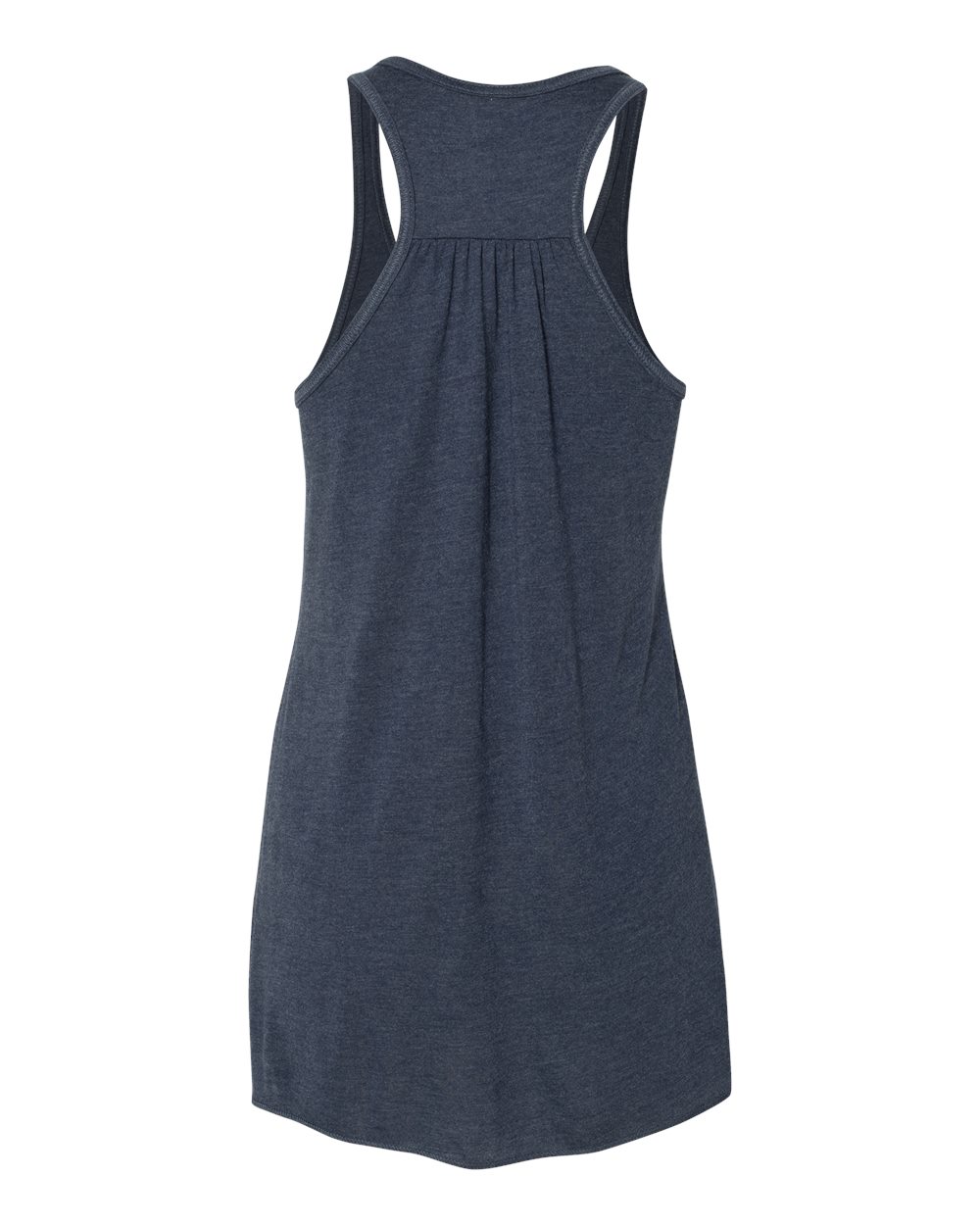 Front View of Heather Navy Women's Flowy Racerback Tank - 8800
