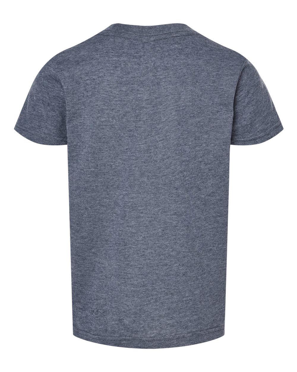 Front View of Heather Navy Youth Poly-Rich T-Shirt - 265