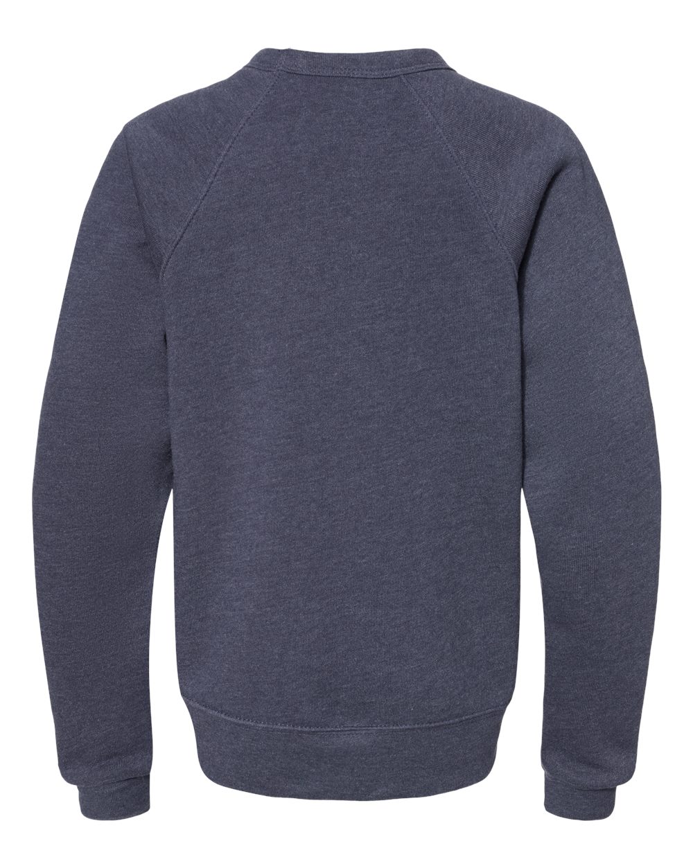 Front View of Heather Navy Youth Sponge Fleece Crewneck Sweatshirt - 3901Y