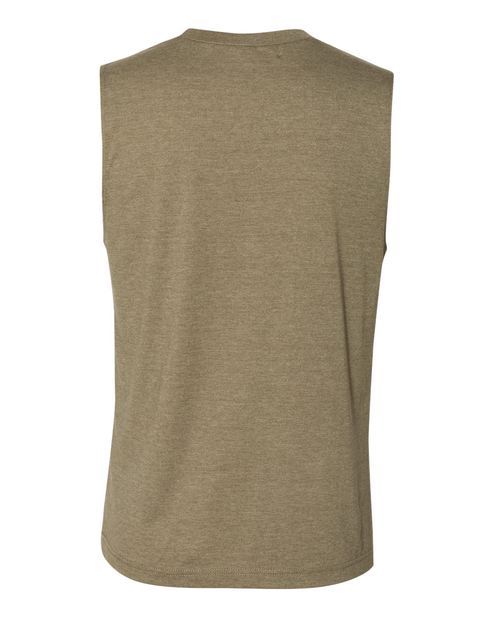 Front View of Heather Olive Jersey Muscle Tank - 3483