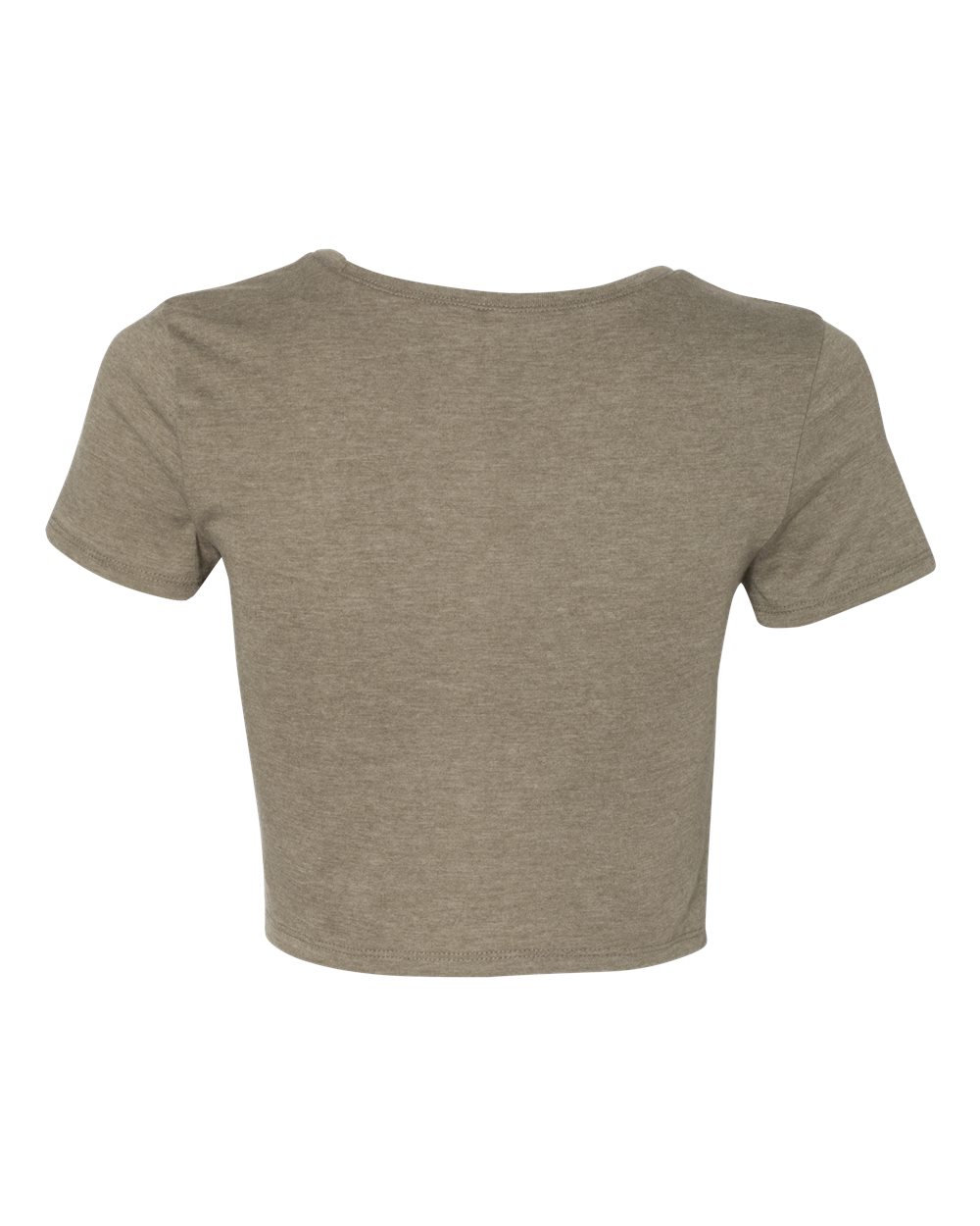 Front View of Heather Olive Women’s Crop Tee - 6681
