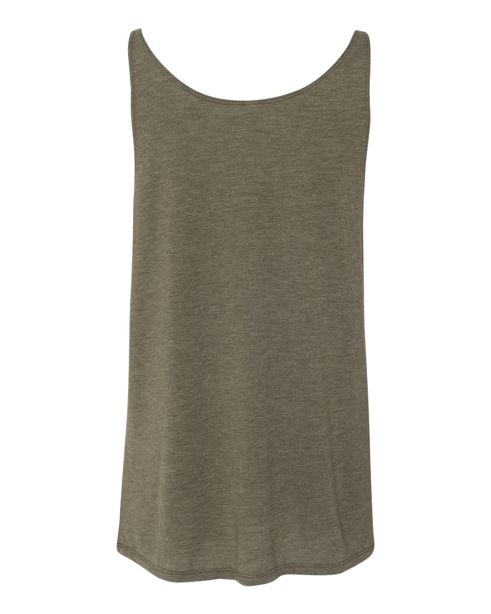 Front View of Heather Olive Women's Slouchy Tank - 8838
