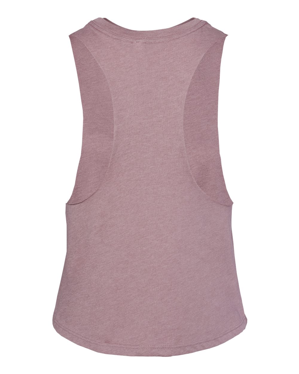 Front View of Heather Orchid Women's Racerback Crop Tank - 6682