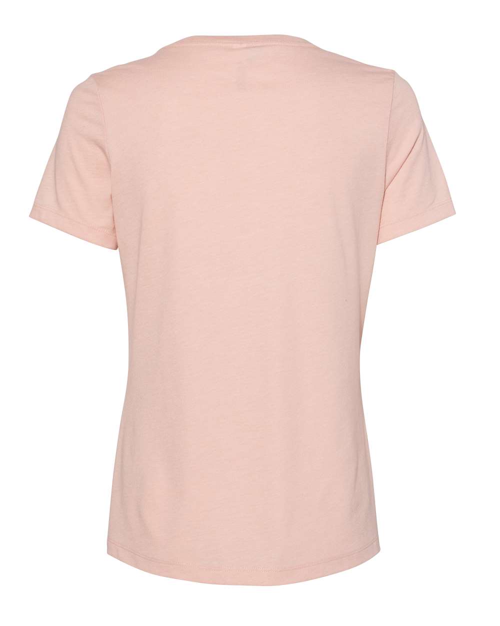 Front View of Heather Peach Women's Relaxed Heather CVC V-Neck Tee - 6405CVC