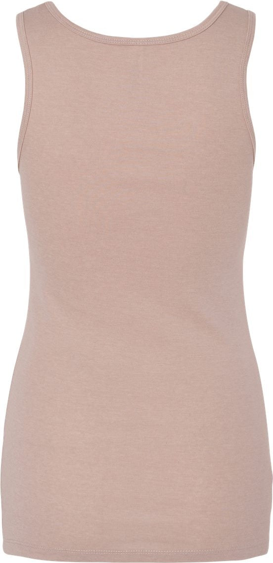 Front View of Heather Pink Gravel Women's Micro Rib Tank - 1081