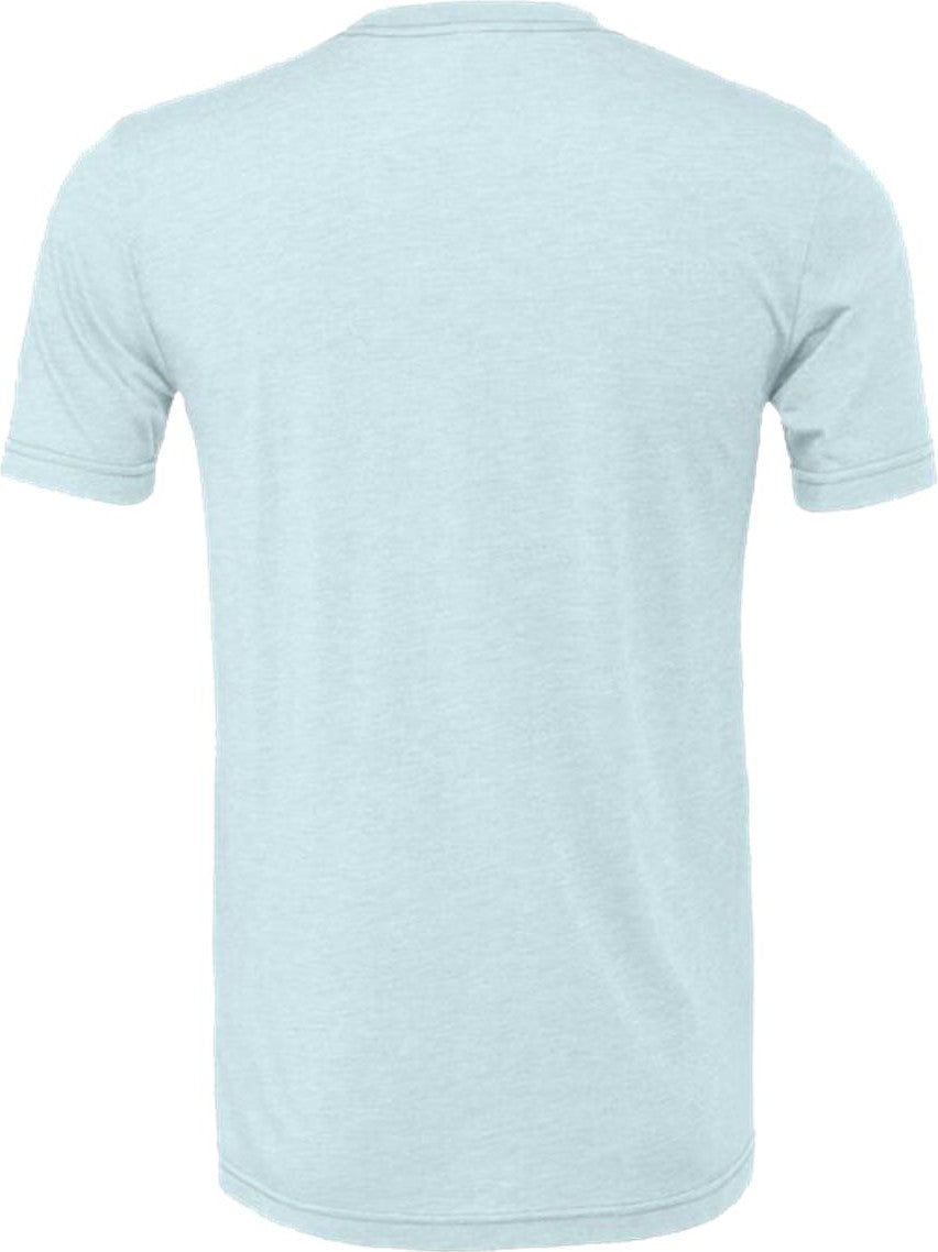 Rear View of Heather Prism Ice Blue CVC Jersey Tee - 3001CVC