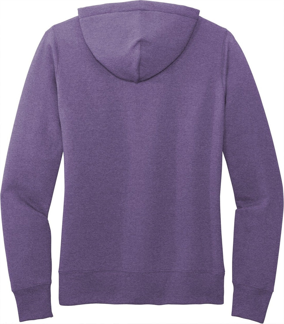 Front View of Heather Purple Port & Co Women's Core Fleece Pullover Hooded Sweatshirt LPC78H