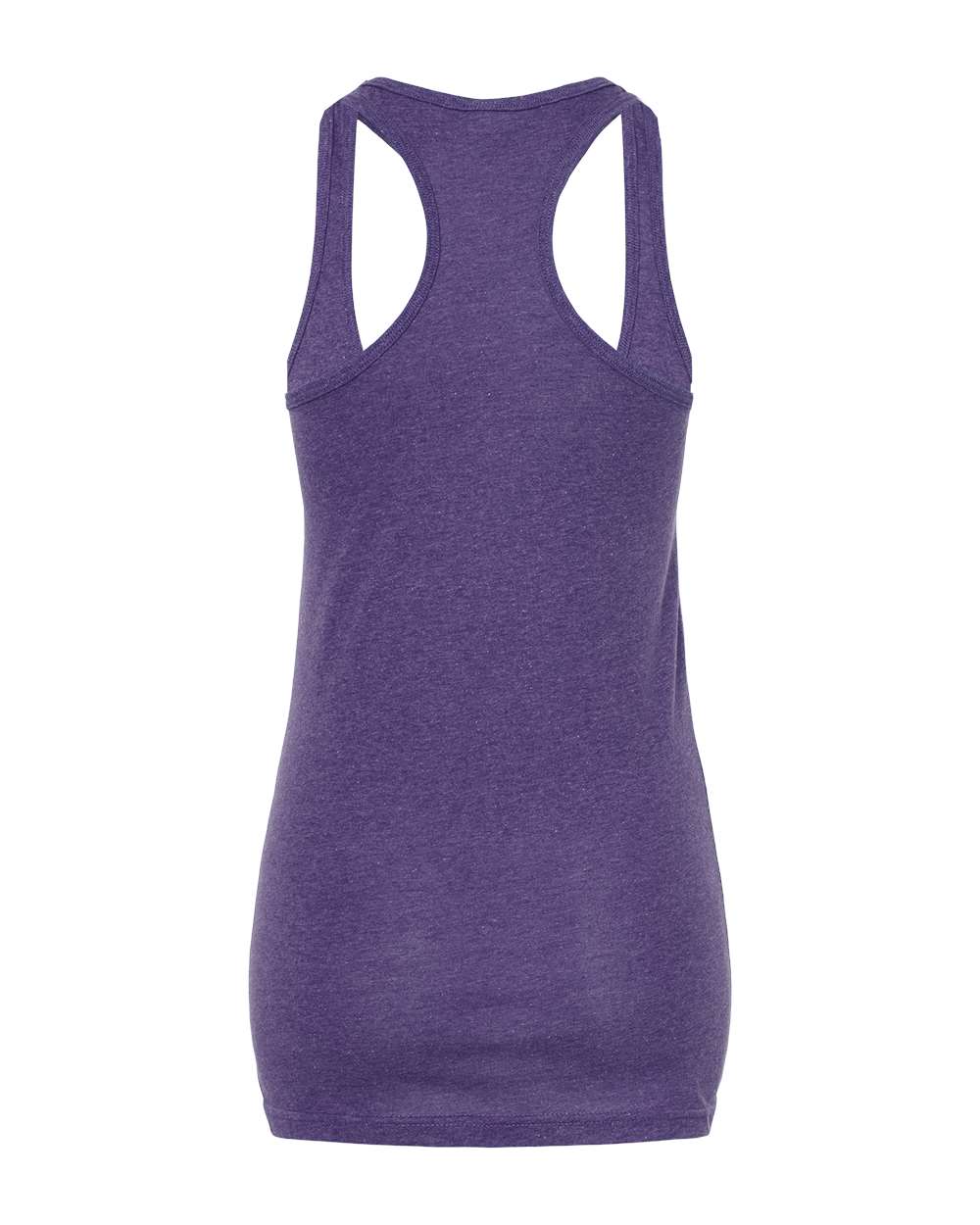 Rear View of Heather Purple Women&#39;s Poly-Rich Racerback Tank Top - 190