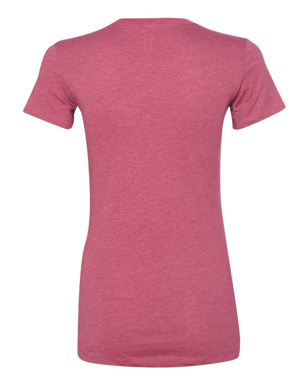 Rear View of Heather Raspberry Women&#39;s Slim Fit Tee - 6004
