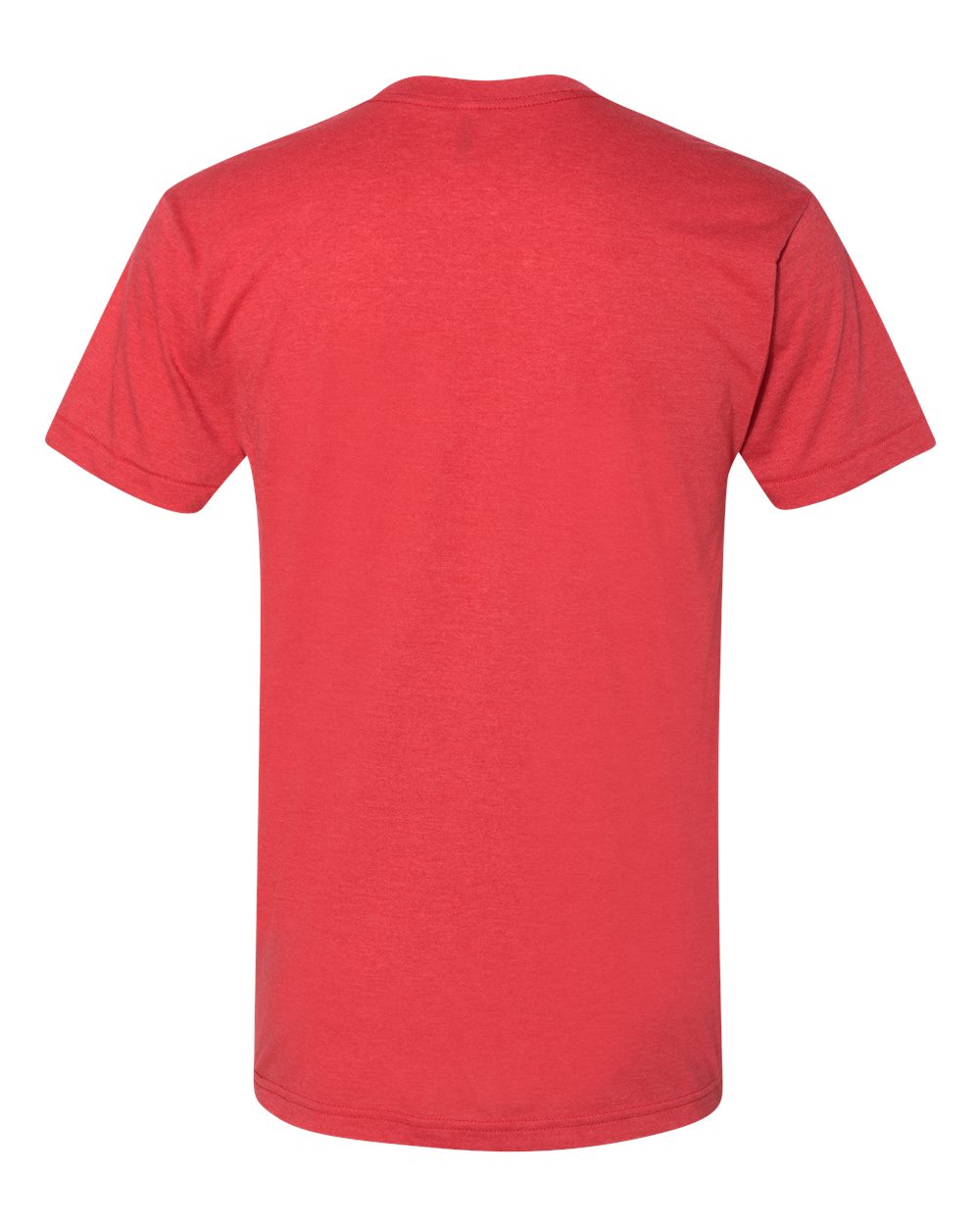 Rear View of Heather Red USA-Made 50/50 Tee - BB401USA