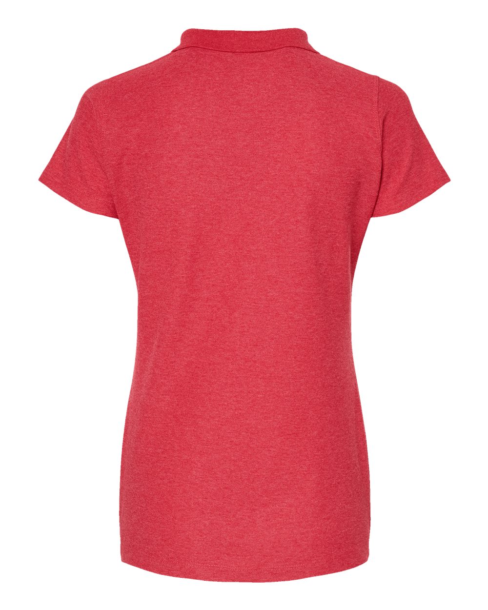Rear View of Heather Red Women&#39;s 50/50 Sport Pique Polo - 401