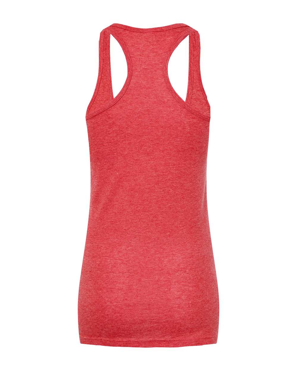 Rear View of Heather Red Women&#39;s Poly-Rich Racerback Tank Top - 190